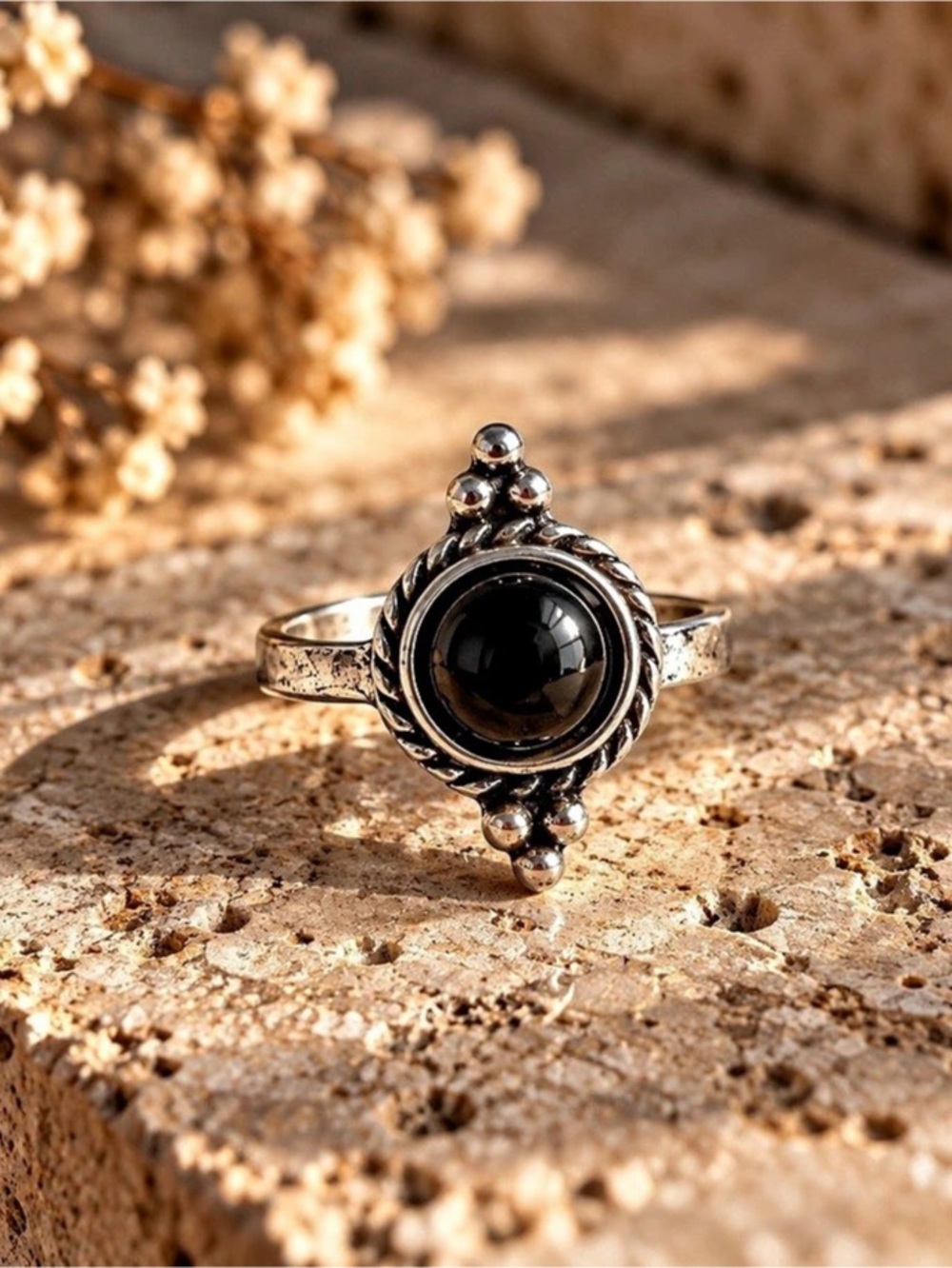 Black Stone Statement Ring